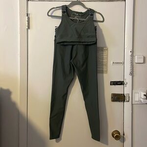 SOLD! Soulcycle Olive Set Sports Bra and Leggings Size Small